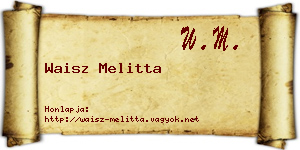 Waisz Melitta névjegykártya